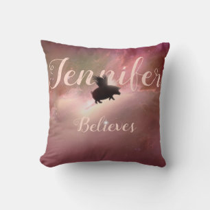 To The Stars On The Wings of A Pig Throw Pillow