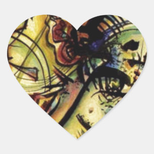 To the Unknown Voice by Kandinsky Heart Sticker