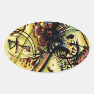 To the Unknown Voice by Kandinsky Oval Sticker