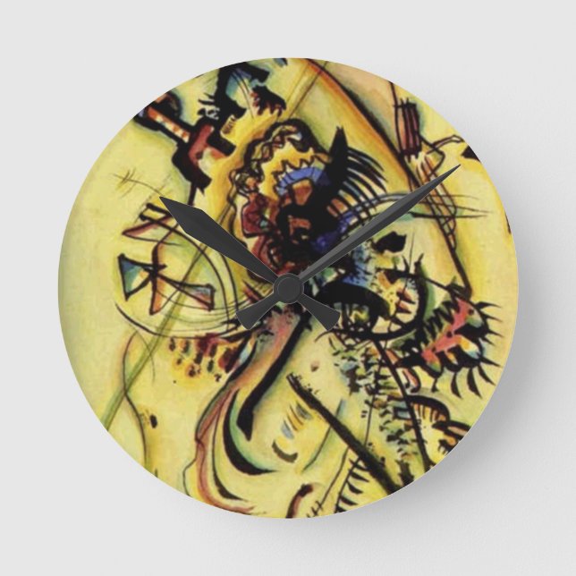 To the Unknown Voice by Kandinsky Round Clock (Front)