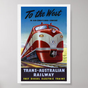 To The West Australia Railway Travel Poster