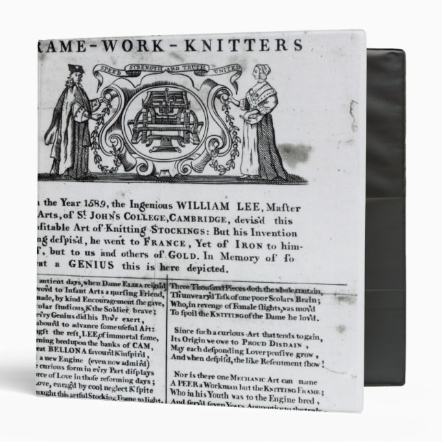 To the Worshipful Company of Frame-Work-Knitters Binder (Front/Inside)