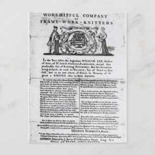 To the Worshipful Company of Frame-Work-Knitters Postcard