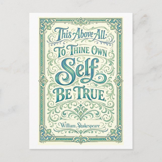 "To Thine Own Self Be True" Shakespeare Postcard (Front)