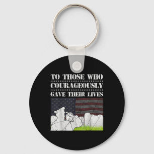 To Those Who Courageously Gave Their Lives Memoria Keychain