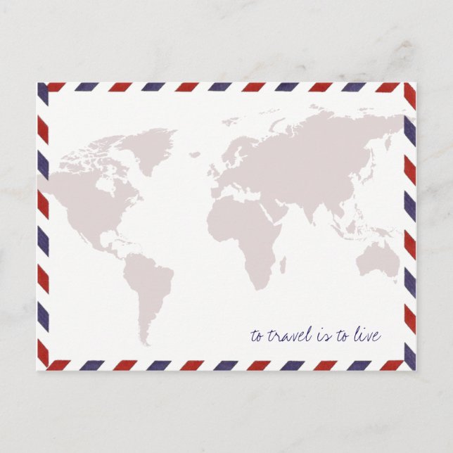 to travel is to live / worldmap postcard (Front)