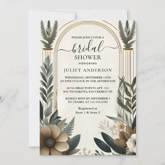 To Truly Engaging 70s 80s Courthouse Bridal Shower Invitation (Front)