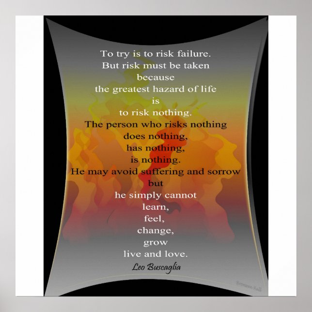 To try is to risk Failure Poster (Front)