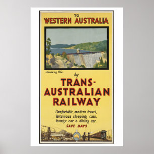 To Western Australia by Trans-Australian Railway Poster