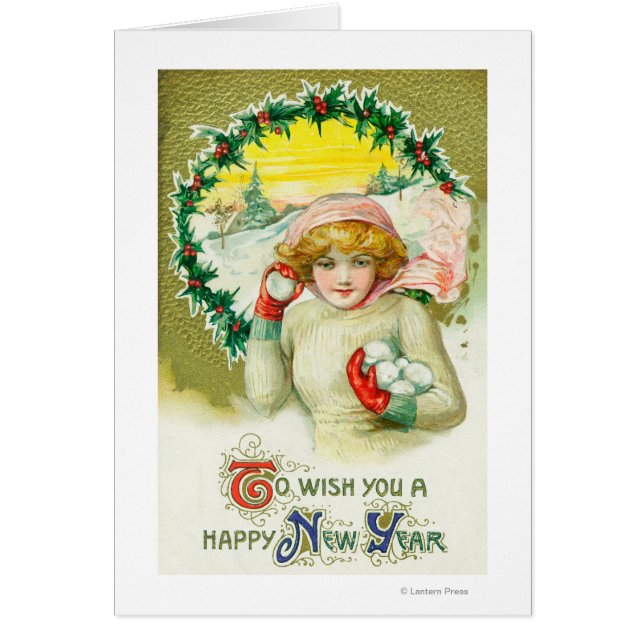 To Wish you a Happy New Year Snowball Fight (Front)