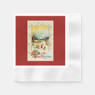 To Wish You A Merry Christmas Red Napkin