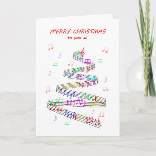 To You All Sheet Music with a Stave Christmas Holiday Card