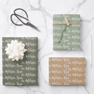 To Your Name Modern Handwriting Faux Paper Bag 3