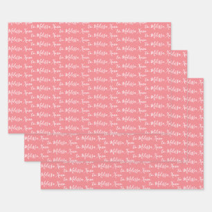 To Your Name Modern Handwriting Pink Wrapping Paper Sheet