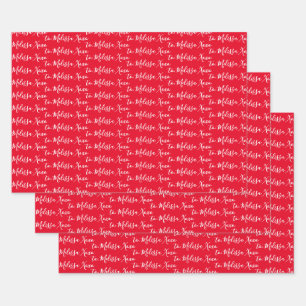 To Your Name Modern Handwriting Red Wrapping Paper Sheet