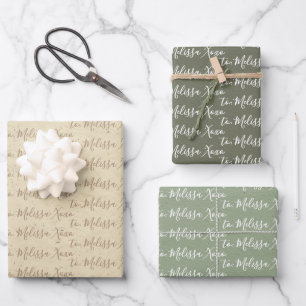 To Your Name Modern Handwriting Tree 1 Paper Bag