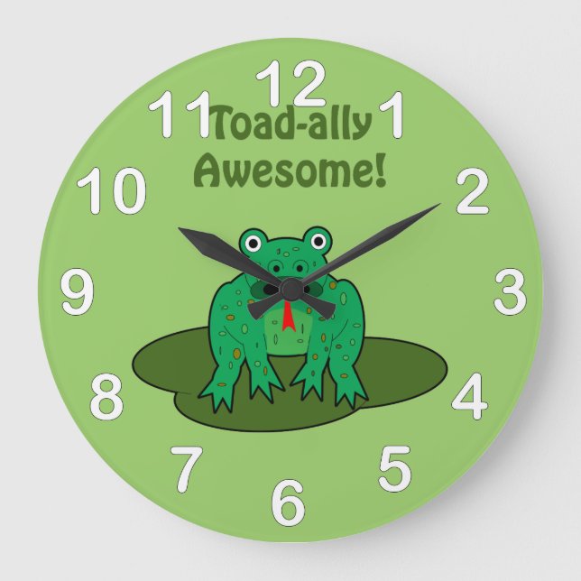 Toad-ally Awesome Large Clock (Front)