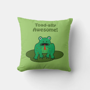 Toad-ally Awesome Throw Pillow