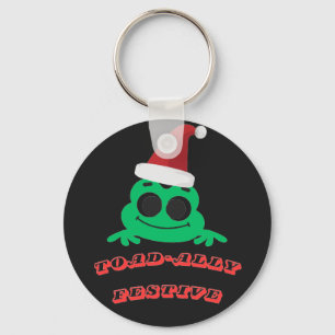 Toad-ally Festive Christmas Frog _ Cute Holiday De Keychain