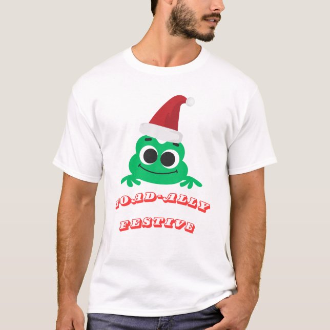 Toad-ally Festive Christmas Frog _ Cute Holiday De T-Shirt (Front)
