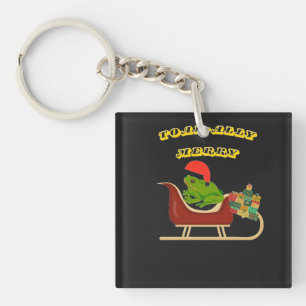 Toad-ally Merry Frog Christmas Tee Keychain