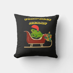 Toad-ally Merry Frog Christmas Tee Throw Pillow