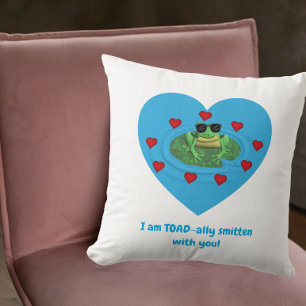 Toad-ally smitten with you throw pillow