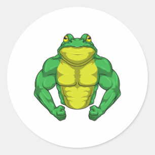 Toad as Bodybuilder with big Muscles Classic Round Sticker