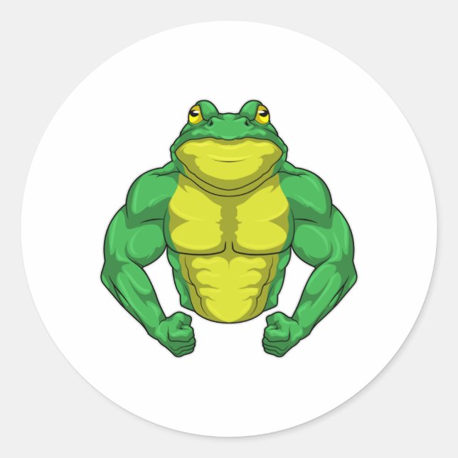 Toad as Bodybuilder with big Muscles Classic Round Sticker (Front)