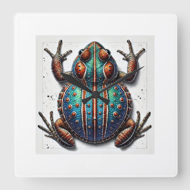 Toad Bug 070824IREF233 - Watercolor Square Wall Clock (Front)