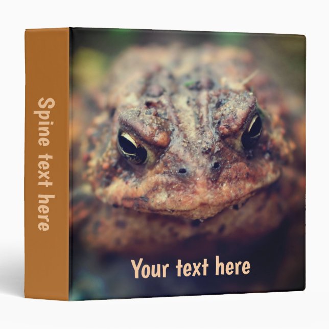 Toad Face Up Close Personalized Binder (Front/Spine)