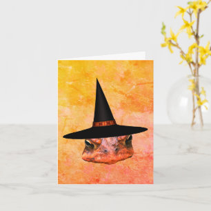 Toad Face Witch Hat Halloween Note Card