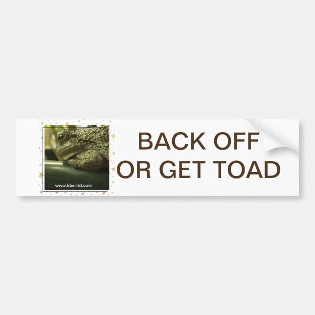 TOAD FOR THE ROAD BUMPER STICKER (Front)