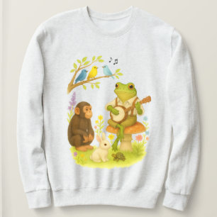 Toad Frog Playing Banjo Vintage Bluegrass Animal Sweatshirt