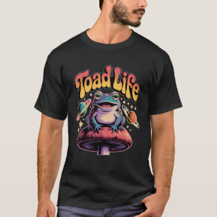 Toad Life Happy Cute Frog Space Cartoon Stars Plan T-Shirt