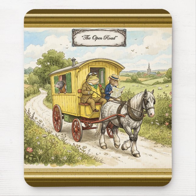 Toad Mole and Ratty on the Open Road Mouse Pad (Front)