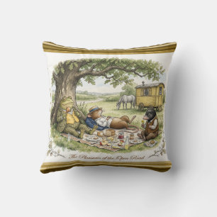 Toad Mole and Ratty on the Open Road Throw Pillow