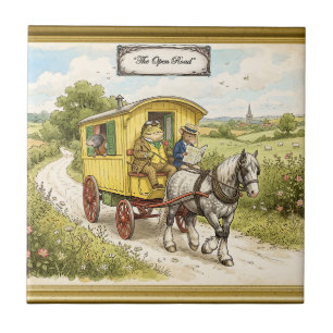 Toad Mole and Ratty on the Open Road Tile