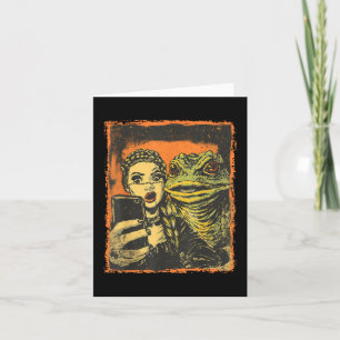 Toad Monster Selfie With Goth Girl Horror Comic Gr Card