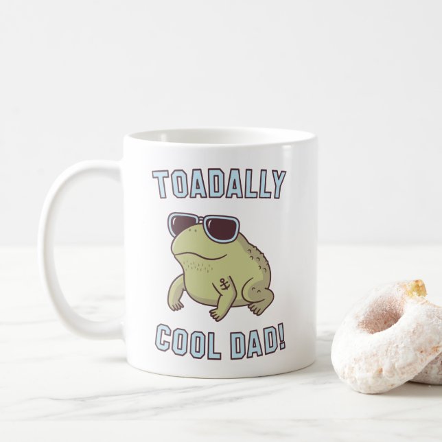 Toad Pun Toadally Cool Dad Funny coffee mug (With Donut)
