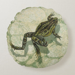 Toad Swinning in the Water Round Pillow