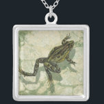 Toad Swinning in the Water Silver Plated Necklace<br><div class="desc">Vision Studio is using the giclée (French for “to spray”) technique in this art piece. It makes it unique and the different shades of green emphasize the peacefulness on this image. Choose this piece of artwork for your next Zazzle product.</div>