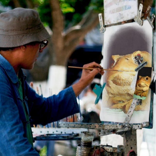Toad With Philosophical Disposition Painting Canvas Print (Creator Uploaded)
