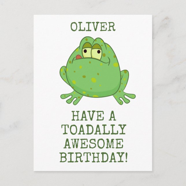 Toadally Awesome Birthday Postcard (Front)