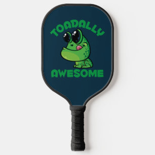 Toadally Awesome Happy Cartoon Toad Pickleball Paddle