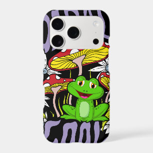 Toadally Cool Colourful floral and frog typography