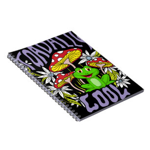 Toadally Cool Colourful floral and frog typography Notebook