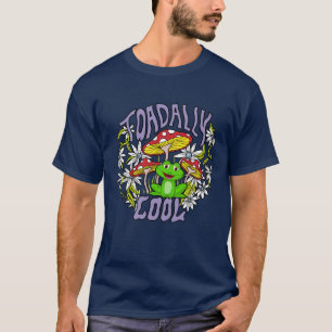 Toadally Cool Colourful floral and frog typography T-Shirt