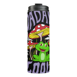 Toadally Cool Colourful floral and frog typography Thermal Tumbler