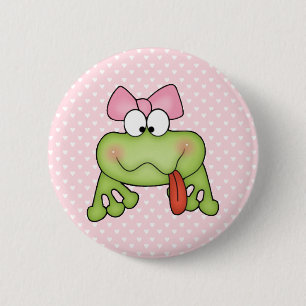 Toadally Cute Girl Frog 2 Inch Round Button
